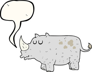 speech bubble cartoon rhino