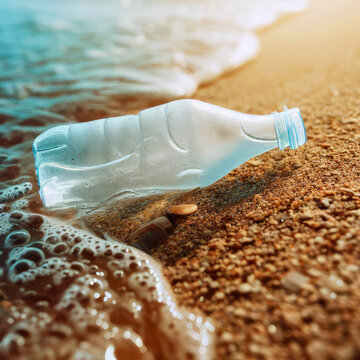 Plastic bottle on the beach