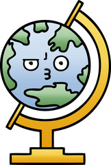 gradient shaded cartoon globe of the world