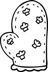 line drawing cartoon oven glove