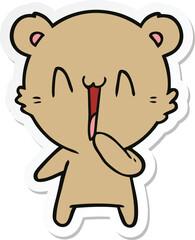 Fototapeta premium sticker of a happy bear cartoon