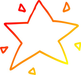 warm gradient line drawing cartoon star