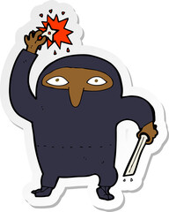 sticker of a cartoon ninja
