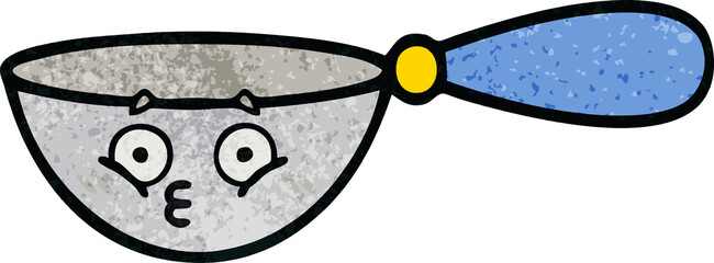 retro grunge texture cartoon measuring spoon