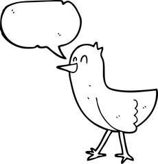 speech bubble cartoon bird