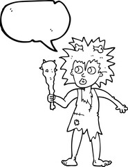 speech bubble cartoon cave woman