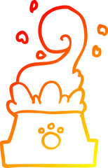 warm gradient line drawing bowl of dog food