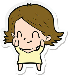 Fototapeta premium sticker of a cartoon friendly girl