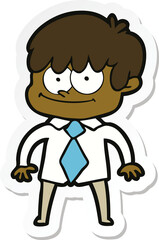 sticker of a happy cartoon man