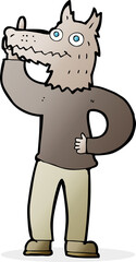 cartoon werewolf with idea