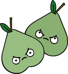 cute cartoon green pear