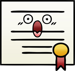 gradient shaded cartoon graduation diploma