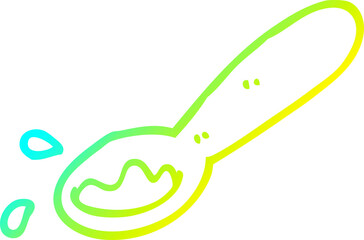 cold gradient line drawing cartoon ladle of food
