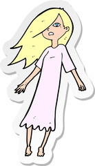 sticker of a cartoon ghost like girl