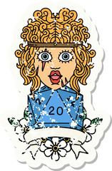 human barbarian with natural twenty dice roll illustration