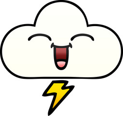 gradient shaded cartoon thunder cloud