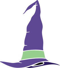 cartoon doodle witch hat