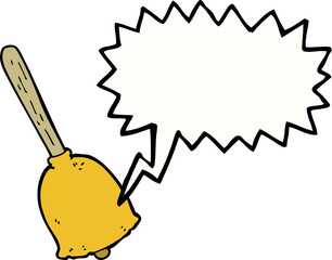 cartoon bell with speech bubble