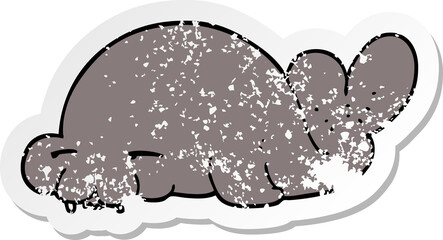 distressed sticker of a cartoon seal