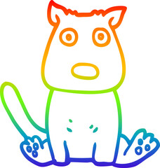 rainbow gradient line drawing cartoon calm dog