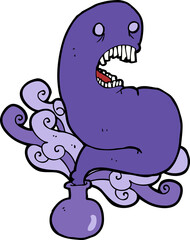 cartoon halloween ghost in bottle