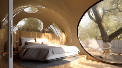 bubble shape house in th tree