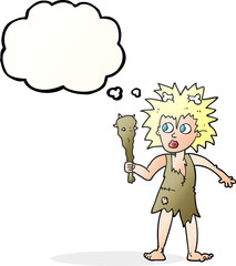 thought bubble cartoon cave woman