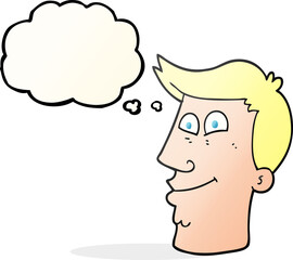 thought bubble cartoon male face