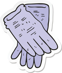sticker of a cartoon garden work gloves