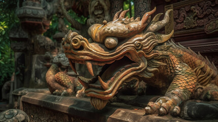 Asian temple dragon, Generative Ai