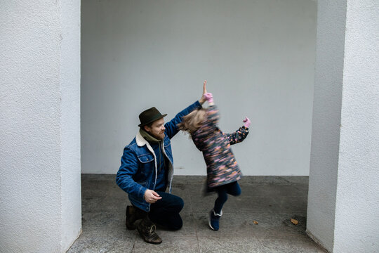 Child whirls in dance