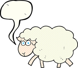 comic book speech bubble cartoon sheep