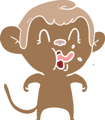 crazy flat color style cartoon monkey