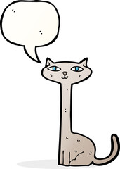 cartoon cat with speech bubble