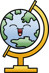 gradient shaded cartoon globe of the world