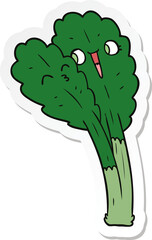 sticker of a cartoon salad leaves