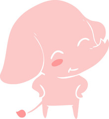 cute flat color style cartoon elephant