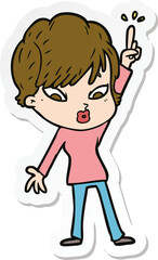 sticker of a cartoon woman