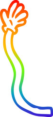 rainbow gradient line drawing cartoon retro hand gestures