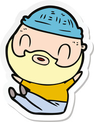 sticker of a cartoon bearded man