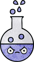 retro grunge texture cartoon test tube