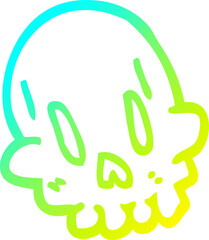 cold gradient line drawing cartoon funny skull