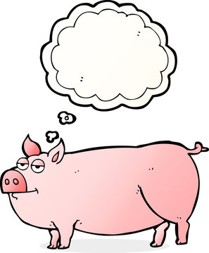 thought bubble cartoon huge pig