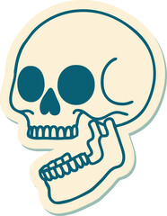 tattoo style sticker of a skull
