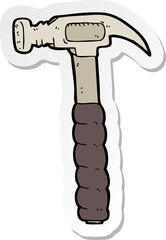 sticker of a cartoon hammer