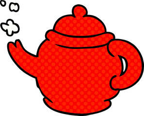 cartoon doodle of a blue tea pot
