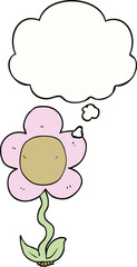 cartoon flower and thought bubble