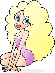 cartoon pretty woman