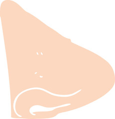 flat color illustration of a cartoon nose