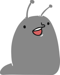 cartoon of a cute kawaii slug